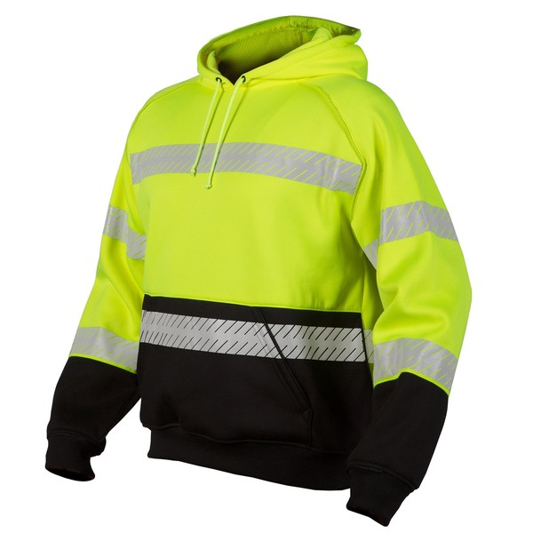 Kishigo 3X, Lime Class 3 Black Series Pull Over Hoodie JS142-3X